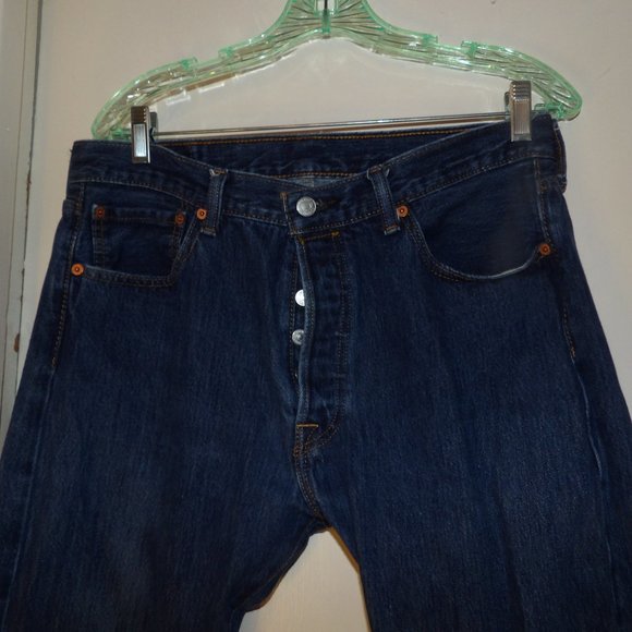 Levi's Men's Straight Jeans - Dark Blue - Picture 5 of 7